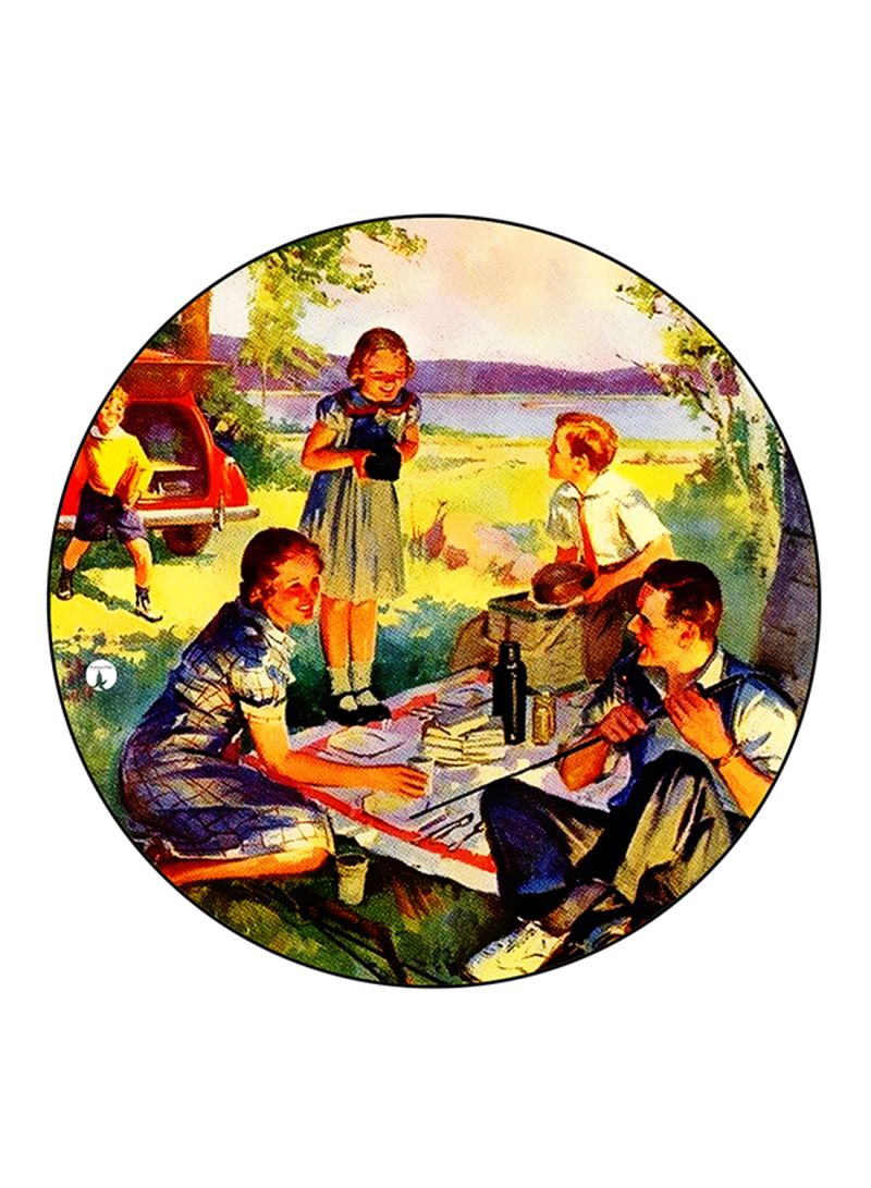 RKN Vintage Art Printed Fridge Magnet Multicolour - Image 1
