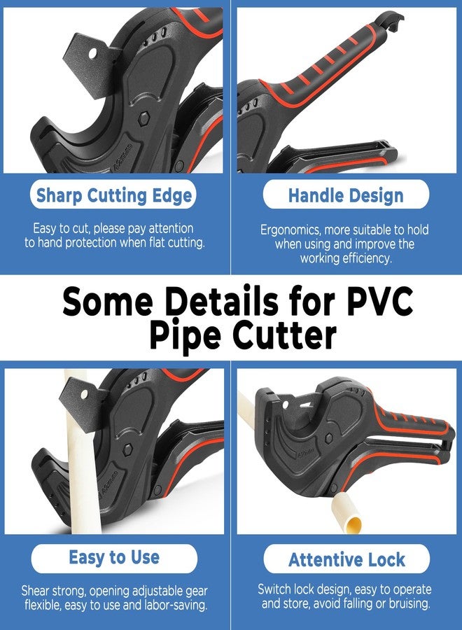قاطع أنابيب PVC من DEKELIY، أداة قطع أنابيب PVC بآلية تروس، قواطع أنابيب PVC، أداة قطع PVC - Image 5