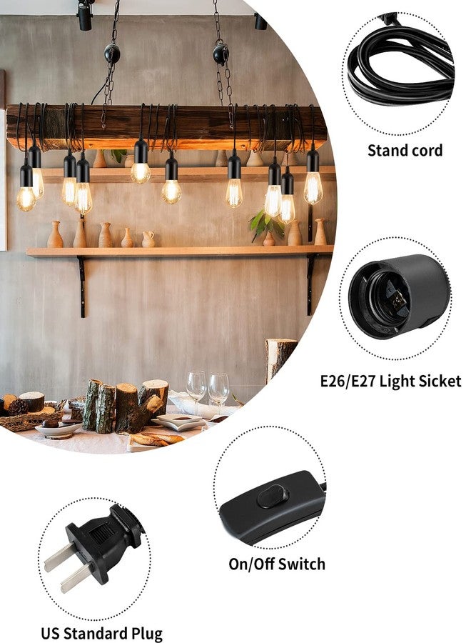 HESSION 3-Pack Hanging Lantern Cord, 5.9ft Lamp Cord - On/Off Switch - Pendant Hanging Light with Plug in Cord (Black) - Image 2