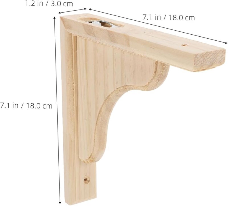 حامل رف خشبي مثلثي متين مثبت على الحائط بأبعاد 18×18×3 سم سهل التركيب - Image 3