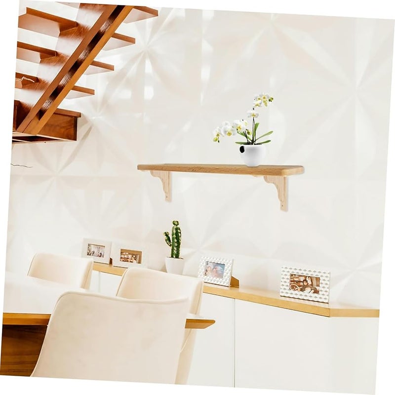 حامل رف خشبي مثلثي متين مثبت على الحائط بأبعاد 18×18×3 سم سهل التركيب - Image 5