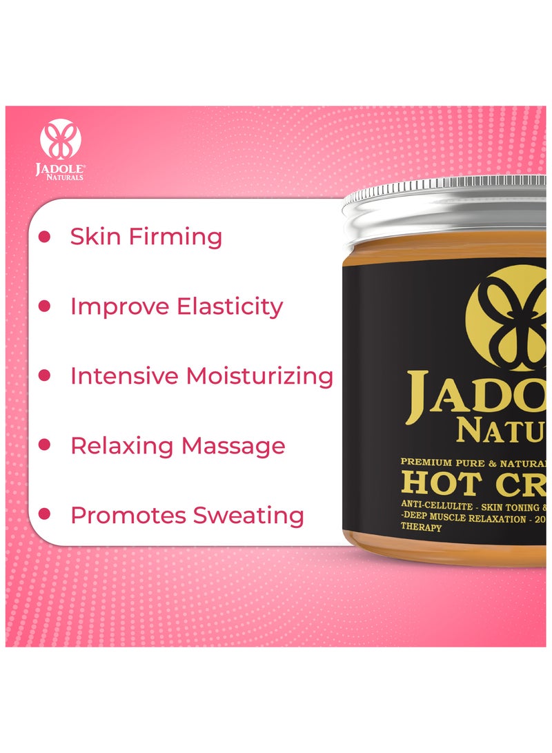 Jadole Naturals Hot Cream Anti Cellulite | Promote Skin Elasticity, Moisturize, Tones Hydrates & Soothes Skin, Antioxidant, Anti-aging, Promotes skin cell longevity - Image 4