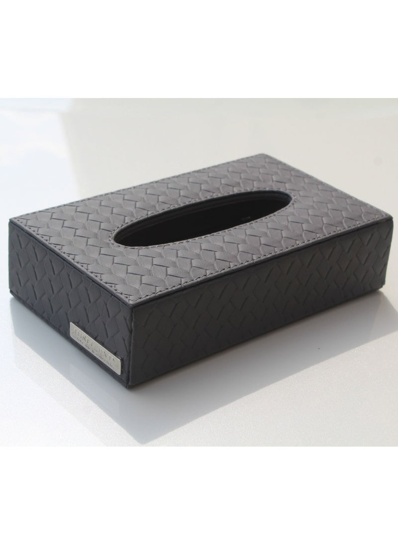 THREE SIXTY Faux Leather Tissue Box Black Color - Image 1