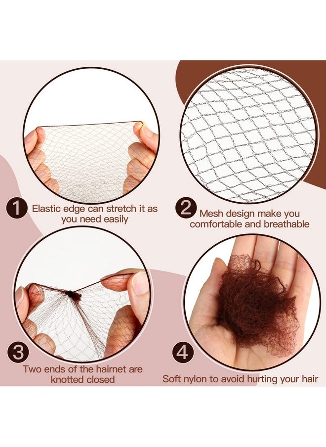 FANDAMEI Fandamei Hair Accessories Set: 20PCS Mesh Hair Nets Invisible and 40PCS U Shaped Hair Pins for Women, Girls, Ballet Bun Maker & Dance (Hair Nets- 20 inch(50cm), Hair Pins- 2.4 inch(6cm)), Brown  - Image 3