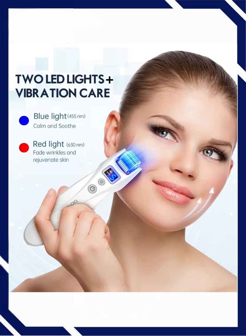 Bio Roller Professional Micro Needle Bio Roller Kit, EMS Microneedle Roller Derma Stamp with 2 LED Lights for Wrinkles, Scars, Hair Loss, Skin Care with Two 0.5mm Heads - Image 3