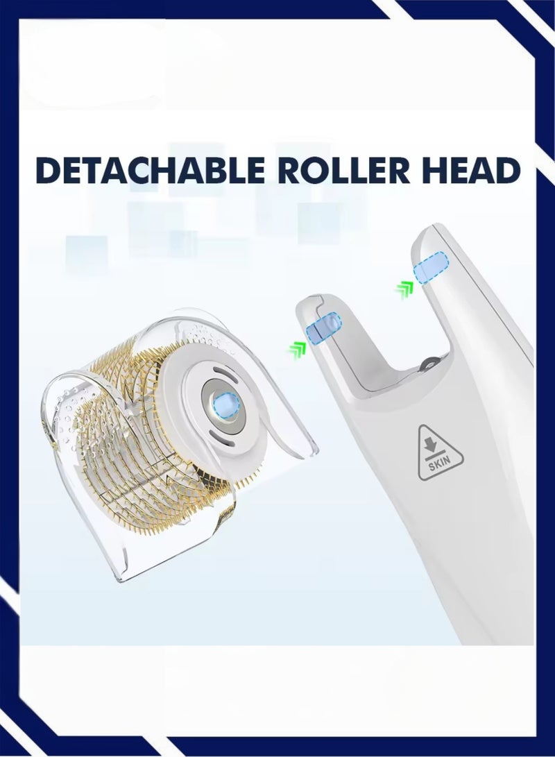Bio Roller Professional Micro Needle Bio Roller Kit, EMS Microneedle Roller Derma Stamp with 2 LED Lights for Wrinkles, Scars, Hair Loss, Skin Care with Two 0.5mm Heads - Image 5