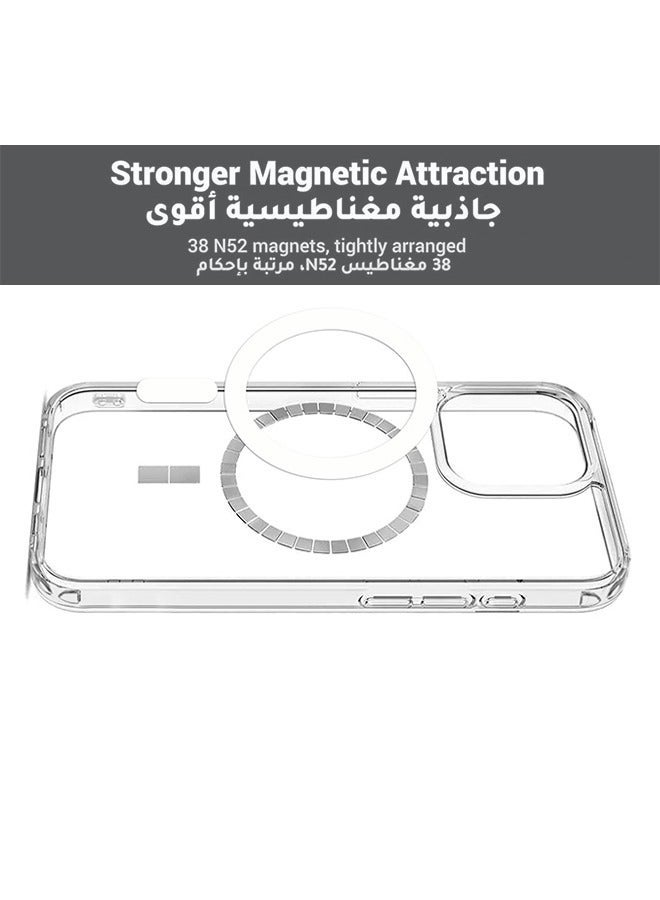 X-level Magnetic Case for iPhone 15 Pro Compatible with MagSafe Wireless Charging, Shockproof Phone Bumper Cover Oil-Proof Non-Yellowing Anti-Scratch Clear Back - Image 2