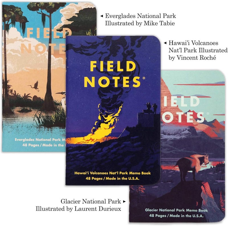Field Notes : National Parks Series (Series F - Glacier, Hawai'I Volcanoes, Everglades) - Graph Paper Memo Book 3-Pack - 3.5 x 5.5 Inch - Image 5