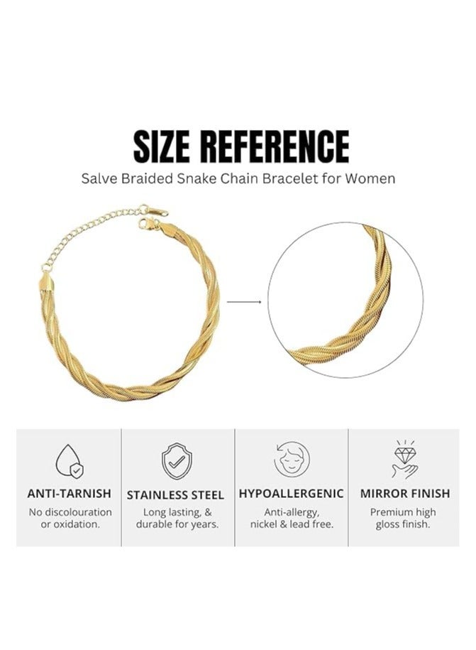 Fayrouz Jewellery Stainless Steel Braided Snake Bracelet for Women Ladies Bracelet or Ansial by Fairuz Jewelry  - Image 4