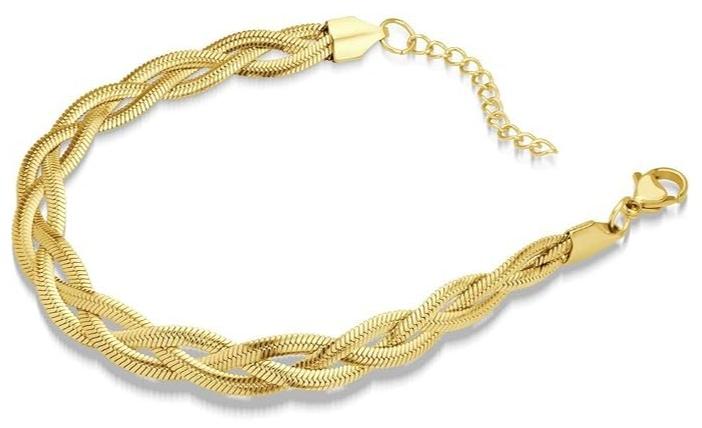 فيروز جوليري سوار ثعبان مضفر من ستانلس ستيل المقاوم للصدأ للنساء والسيدات  اسورة  او انسيال من فيروز جوليري - Image 1