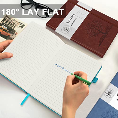 Daofary A5 Journal Notebook, Leather Ruled Notebooks 160 Pages Diary 100gsm Thick Paper Writing Hardcover Notebook with Pocket for Work Men Woman 8.4 x 5.7 in - Image 5