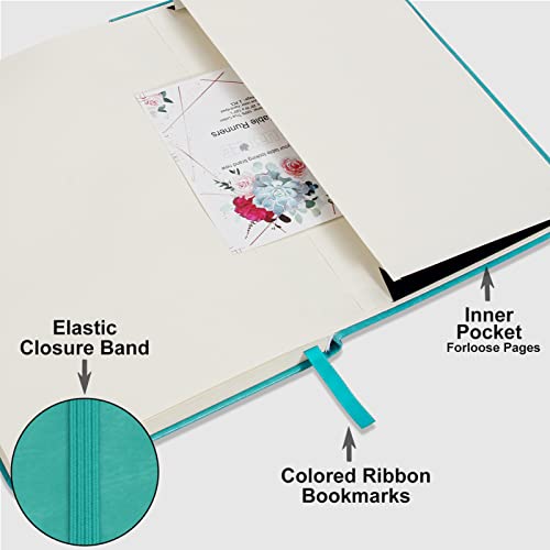 Daofary A5 Journal Notebook, Leather Ruled Notebooks 160 Pages Diary 100gsm Thick Paper Writing Hardcover Notebook with Pocket for Work Men Woman 8.4 x 5.7 in - Image 3