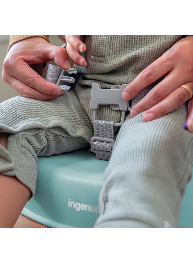 ingenuity My Spot Easy-Clean Booster Seat – Portable, Wipeable Design with Safety Harness, Great for Meals, Teal (6–36 Months) - Image 3