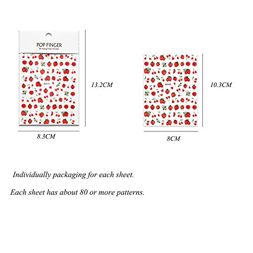 IHUKEIT New 16 Large Sheets Nail Stickers for Women Kids Teens Little Girls Self Adhesive Nail Decals for Nail Art Decoration Include Flowers Butterfly Plants Leaves Fruits Rainbow Animals and More - Image 3
