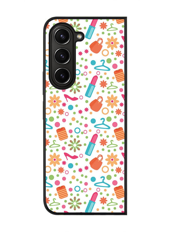 Stylizedd Rugged Black edge case for Samsung Galaxy Z Fold5, Slim fit Soft Case Flexible Rubber Edges Anti Drop TPU Gel Thin Cover -  Summer Dressin - Image 1