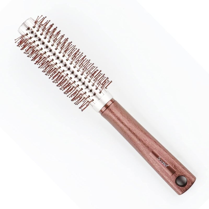 Scarlet Line Professional 2 Tone Large Round Hair Brush with Handle Ball Tip Soft Nylon Bristles for Volumizing n Styling for Men and WomenCopper - Image 1