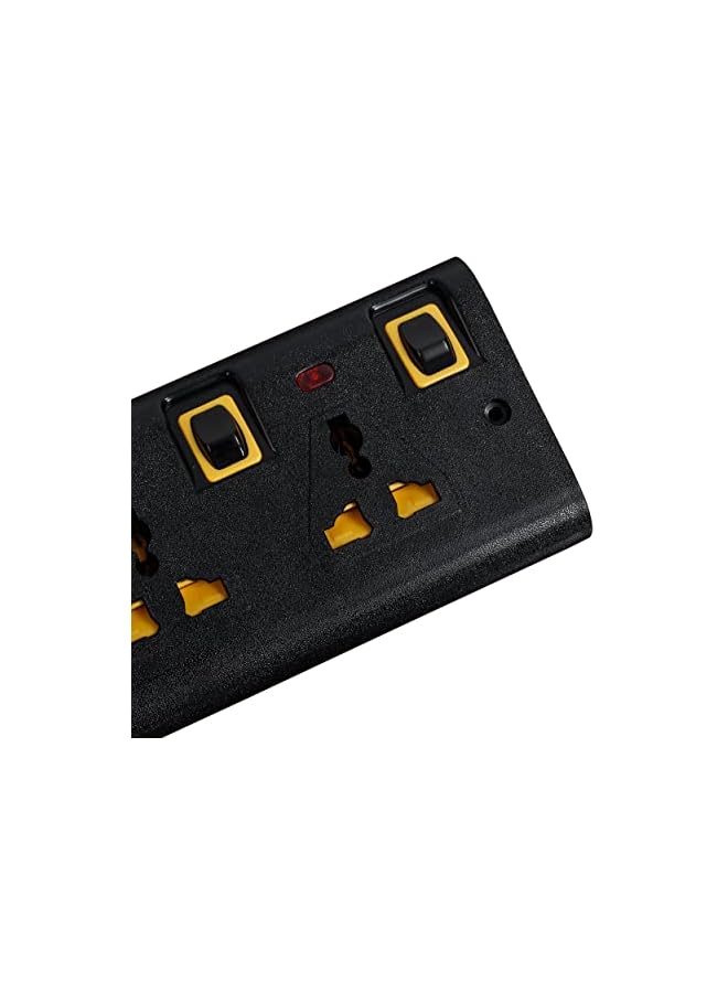 Clikon Power Strip Extension Cord with 2 Outlets, Universal Plug Adapter and Surge Protector, Charging Socket with 3M Cable, Black & Yellow - CK550 (2 Slot 3 Meter) - Image 5