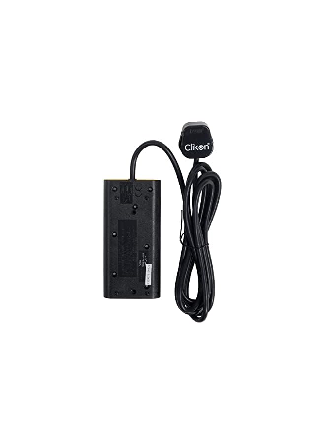 Clikon Power Strip Extension Cord with 2 Outlets, Universal Plug Adapter and Surge Protector, Charging Socket with 3M Cable, Black & Yellow - CK550 (2 Slot 3 Meter) - Image 2