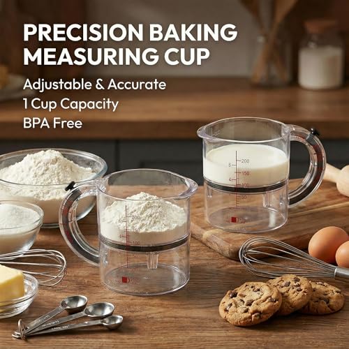 SKAHEE 4 in1 Adjustable Measuring Cup – Push up bottom and dual scale (ml/oz), suitable for baking, cooking, and laboratory measuring cups - Image 2