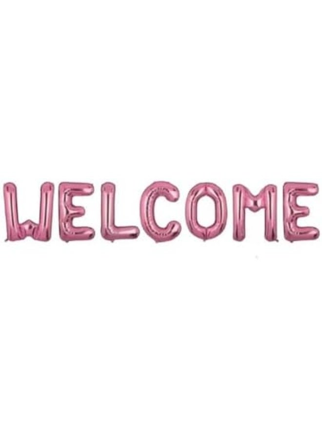 DAY TO DAY Welcome Letter Balloons Set, 16 inch Rose Gold Foil, Non-Floating - Image 1