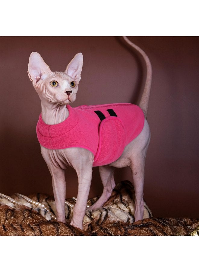Queenmore Small Dog Sweater, Soft Fleece Vest Pullover Dog Jacket with Leash Hole, Warm Winter Dog Clothes Cold Weather Doggy Dachshund Sweaters for Small Dogs Cats Boy or Girl (Pink, XS) - Image 5