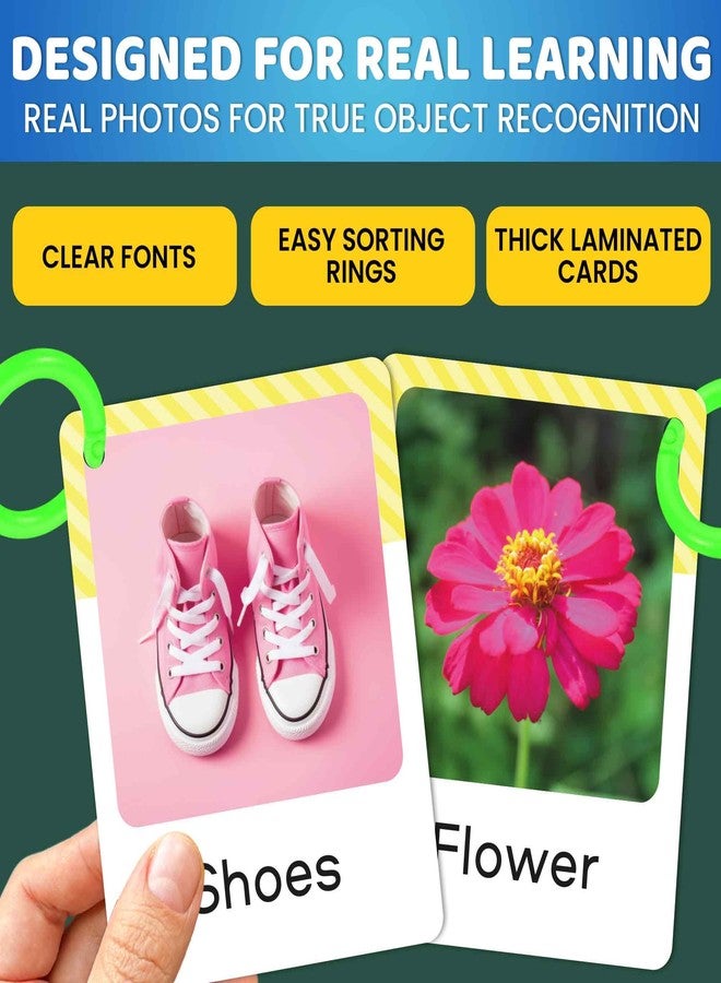 كوكا بطاقات تعليمية من QUOKKA، ٢٢٥ بطاقة تعليمية للأطفال من عمر ١ إلى ٣ سنوات - بطاقات تعليمية للأبجدية والكلمات الأولى مع حلقات - ألعاب تعليمية للأطفال الصغار - بطاقات تعليمية ممتعة كبيرة الحجم للأطفال من عمر ٣ إلى ٥ سنوات - Image 4