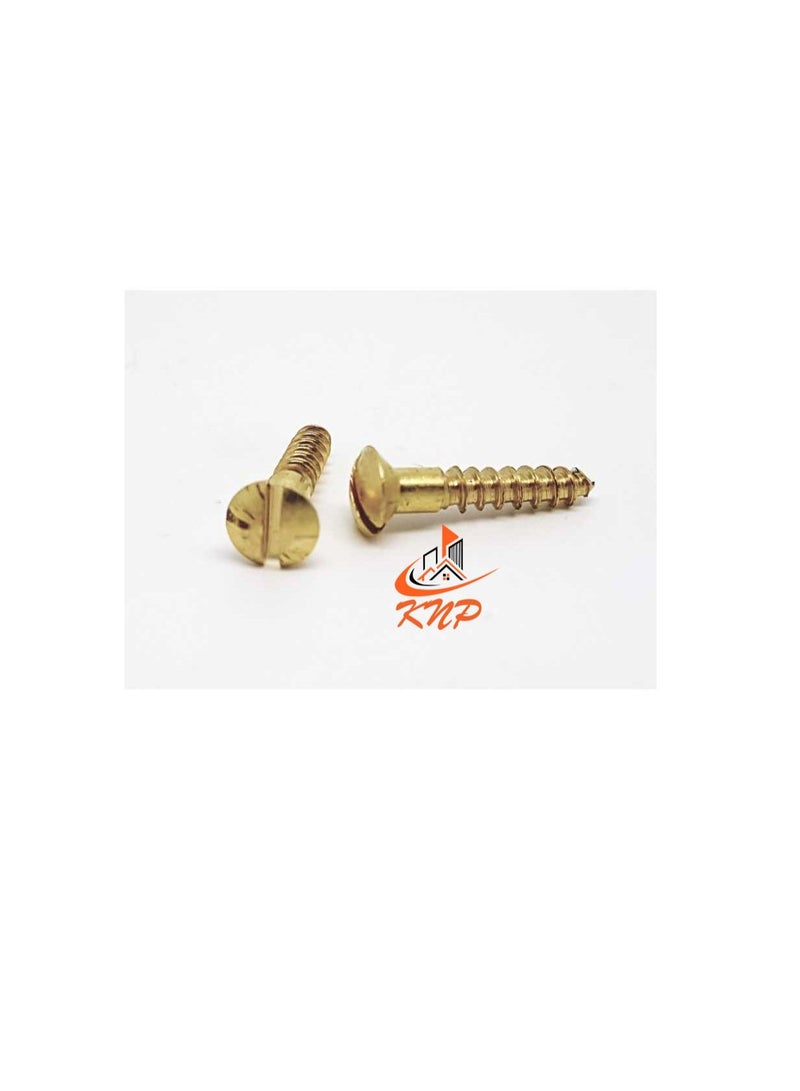 KNP KNP Brass Slotted Round Head Screws - Pack of 200 (5/8" x 4g) - Image 1