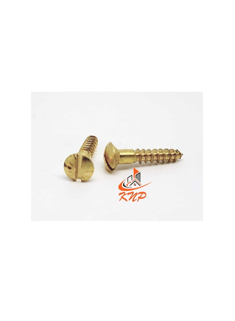 KNP KNP Brass Slotted Round Head Screws - Pack of 200 (5/8" x 4g) - Image 2