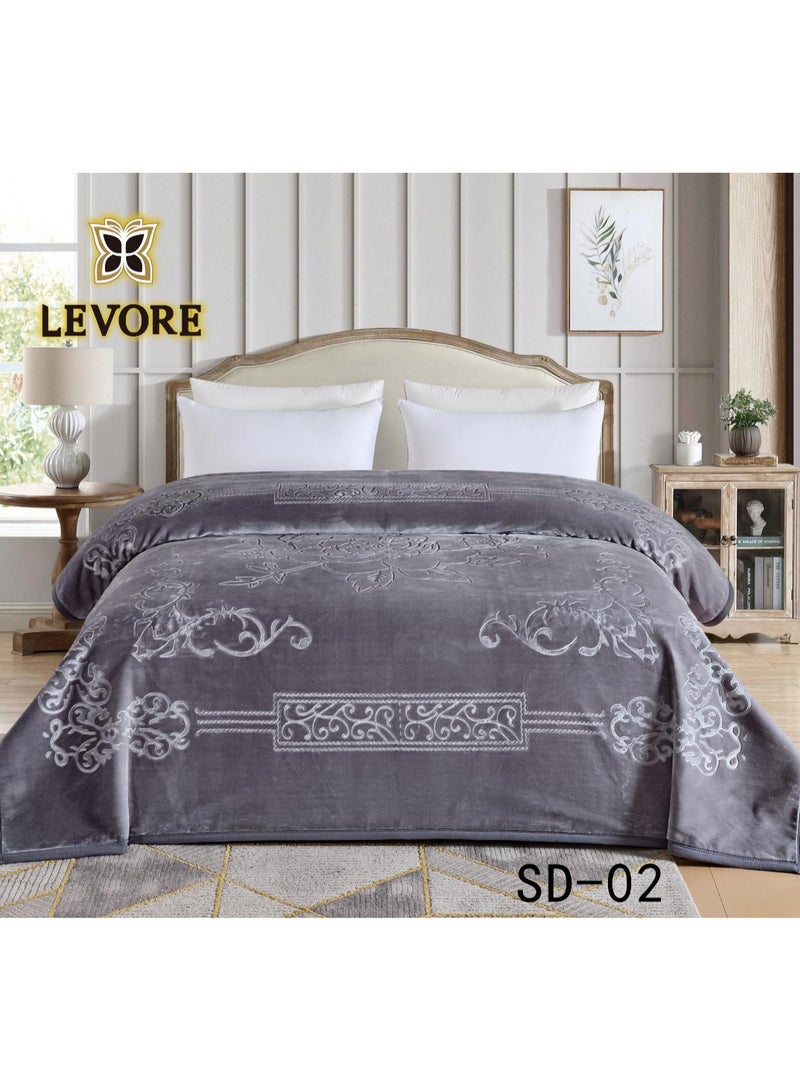 LEVORE Soft textured blanket with distinctive designs and patterns, winter, for two people, 6 kg, size 240 x 220 cm  - Image 1