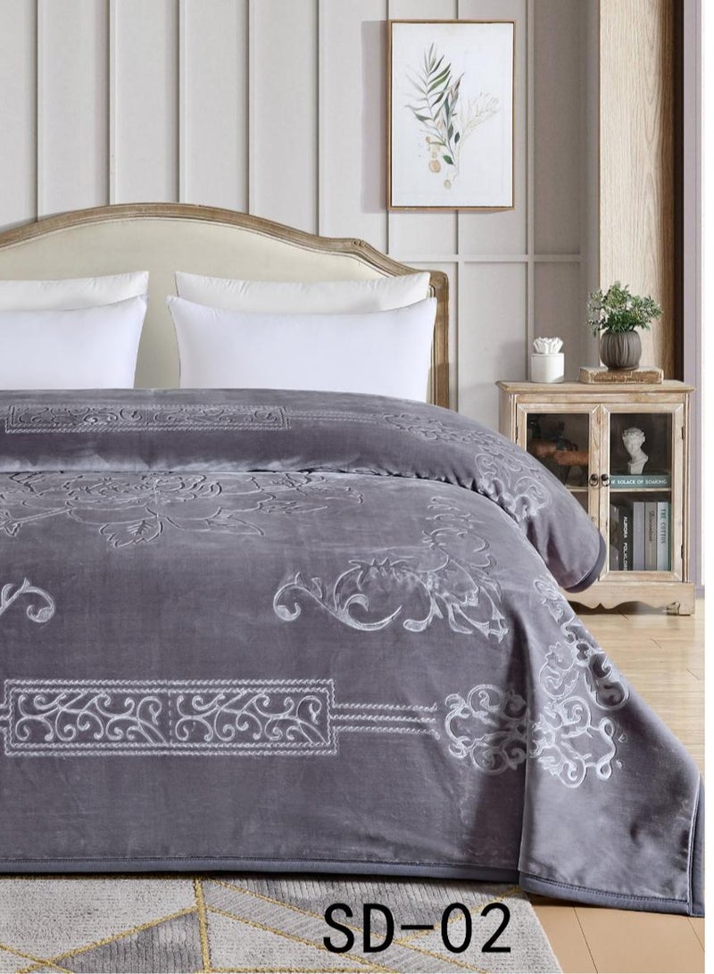 LEVORE Soft textured blanket with distinctive designs and patterns, winter, for two people, 6 kg, size 240 x 220 cm  - Image 2