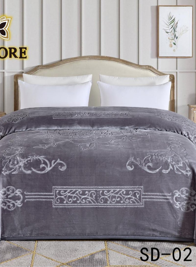 LEVORE Soft textured blanket with distinctive designs and patterns, winter, for two people, 6 kg, size 240 x 220 cm  - Image 4