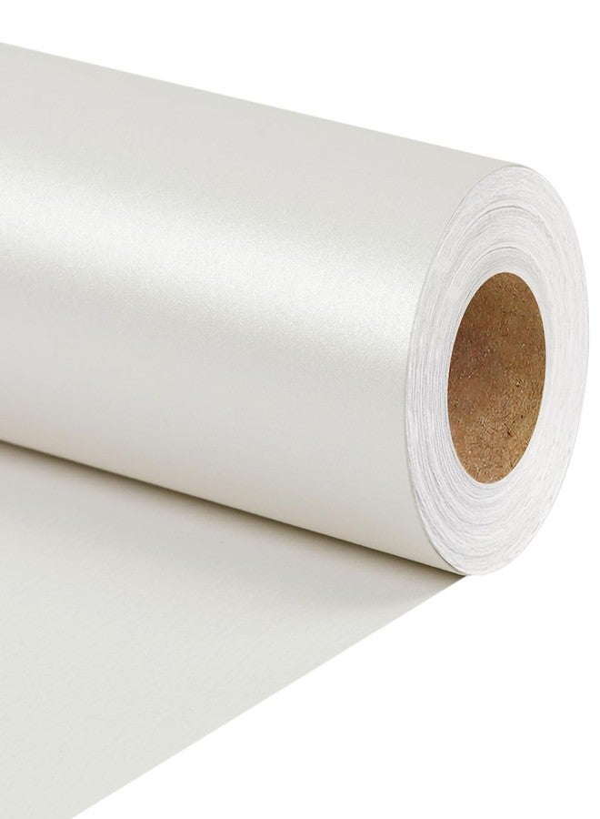 LaRibbons White Wrapping Paper, Mini Roll-17 Inch x 33 Feet, Solid Color Pearly-Lustre Wedding Gift Wrap Paper Rolls, Perfect for Holiday, Valentine's Day, Birthday, Baby Shower - Image 1