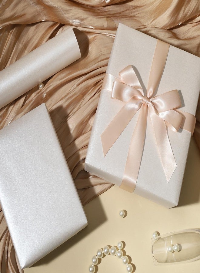 LaRibbons White Wrapping Paper, Mini Roll-17 Inch x 33 Feet, Solid Color Pearly-Lustre Wedding Gift Wrap Paper Rolls, Perfect for Holiday, Valentine's Day, Birthday, Baby Shower - Image 3