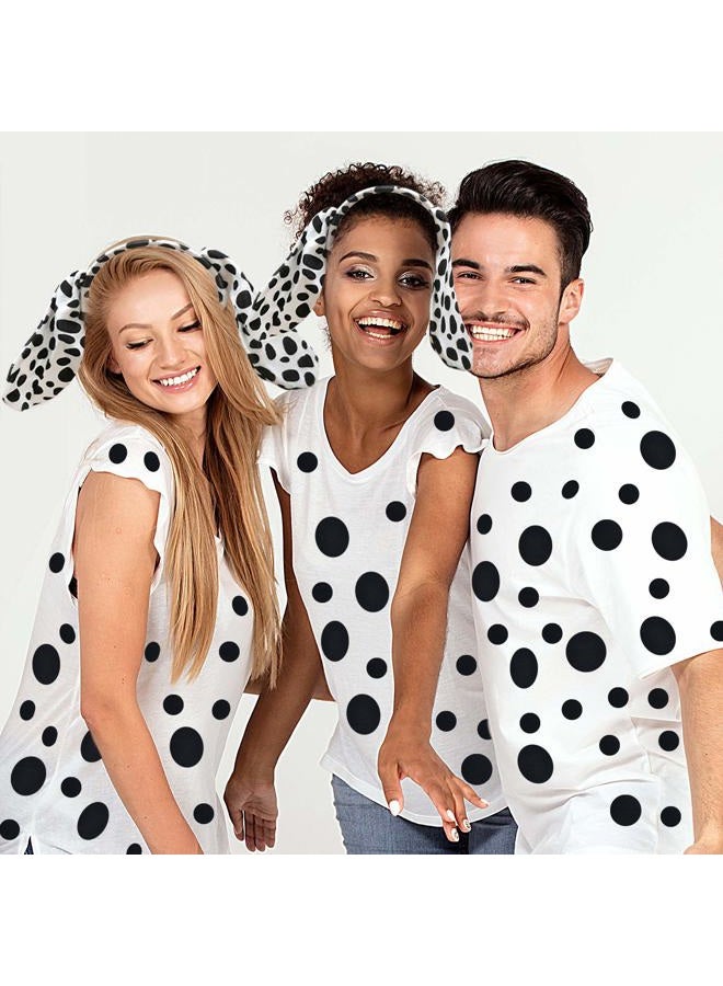 Coopay 48 Pieces Halloween Dalmatian Costume Set Dog Ears Headband Kit Include Dalmatian Ears Headbands Bow Tie and Dalmatian Tail for Christmas Halloween New Year Cosplay Costume or Party Decoration - Image 5