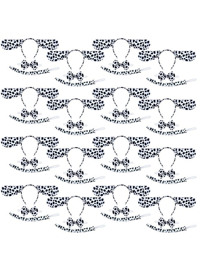 Coopay 48 Pieces Halloween Dalmatian Costume Set Dog Ears Headband Kit Include Dalmatian Ears Headbands Bow Tie and Dalmatian Tail for Christmas Halloween New Year Cosplay Costume or Party Decoration - Image 1
