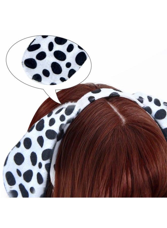 Coopay 48 Pieces Halloween Dalmatian Costume Set Dog Ears Headband Kit Include Dalmatian Ears Headbands Bow Tie and Dalmatian Tail for Christmas Halloween New Year Cosplay Costume or Party Decoration - Image 3