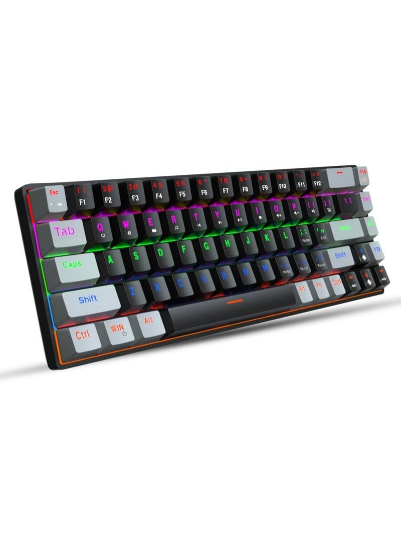 YONK HXSJ Gaming Keyboard & Mouse Combo, 68-Key Mechanical Keyboard Blue/Red Switch, RGB Backlit, Dual-Color Keycaps, Type-C Wired, Anti-Ghosting, with HXSJ J900 RGB Mouse 6 DPI Lightweight Ergonomic - Image 5