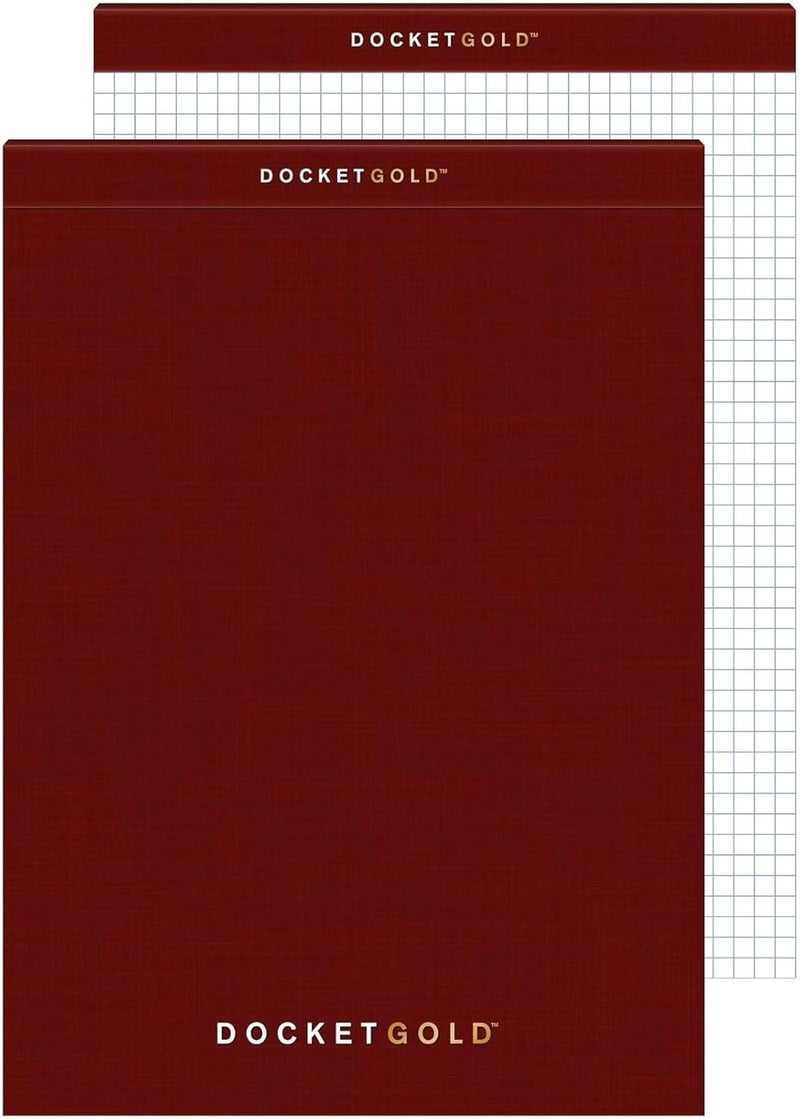 TOPS Docket Gold Premium Weight Graph Paper, 8.5" x 11", 4 x 4 Graph Ruled on Front and 1/4" Narrow Ruled on Back, Reinforced Backing, Burgundy Cover, 80 Sheets per Pad (63752) (1 Count) - Image 1
