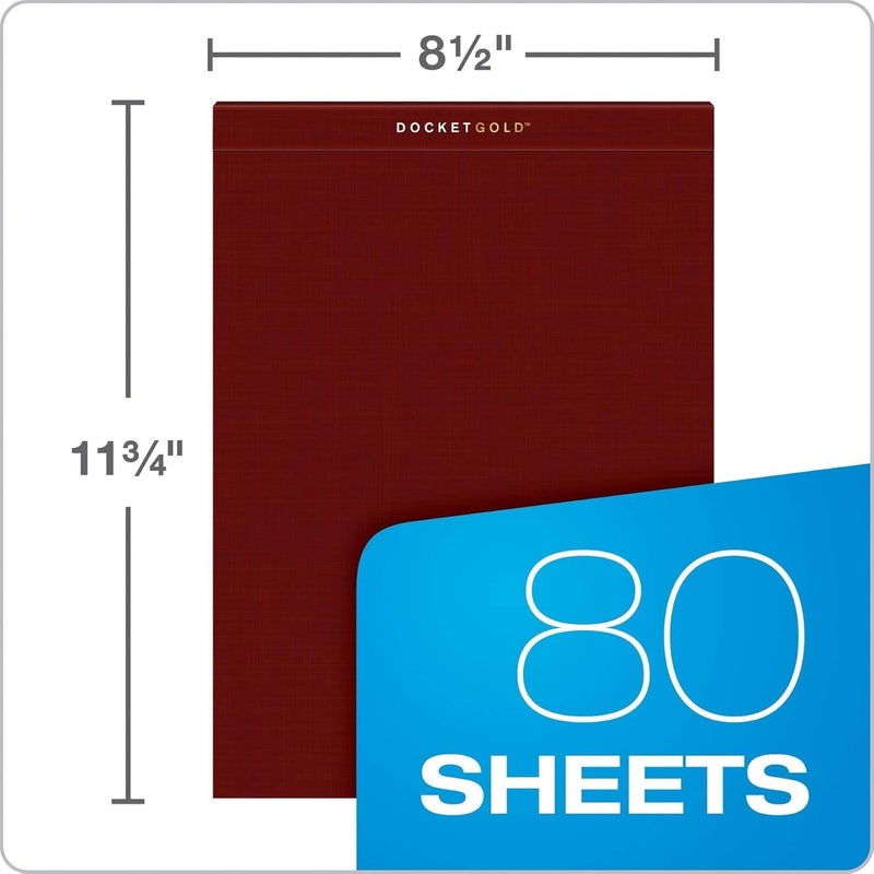 TOPS Docket Gold Premium Weight Graph Paper, 8.5" x 11", 4 x 4 Graph Ruled on Front and 1/4" Narrow Ruled on Back, Reinforced Backing, Burgundy Cover, 80 Sheets per Pad (63752) (1 Count) - Image 3