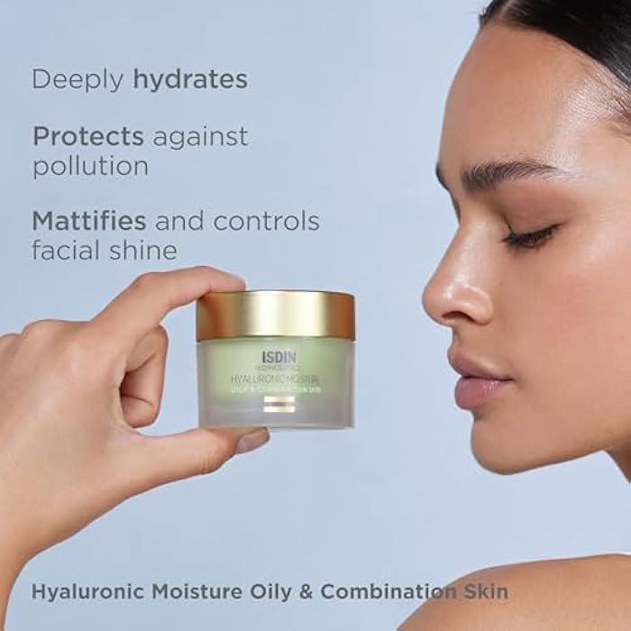 ISDIN Hyaluronic Moisture Oily & Combination Skin Mattifying Daily Face Moisturizer with Hyaluronic Acid 1.76 OZ - Image 4