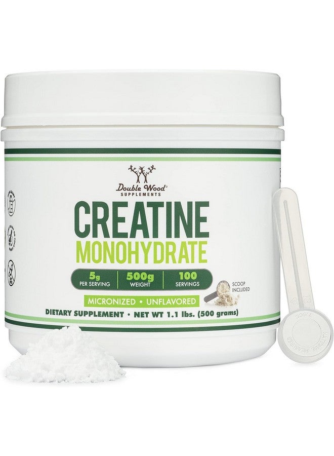 Double Wood Supplements Creatine Monohydrate Powder 1.1lbs (100 Servings of 5 Grams Each - Third Party Tested Micronized Creatine Powder) (with Scoop)(Creatina Monohidratada) by Double Wood - Image 1