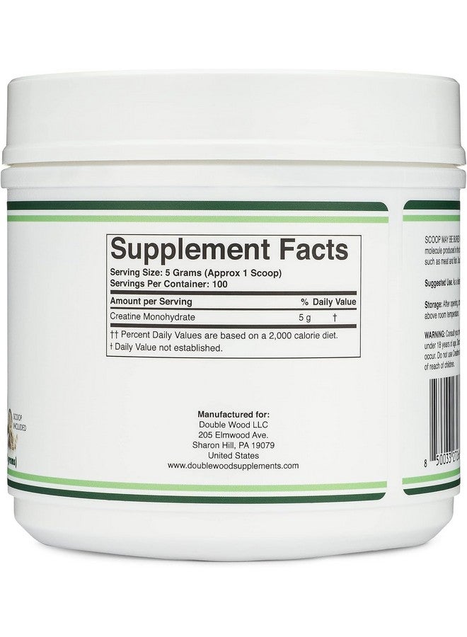 Double Wood Supplements Creatine Monohydrate Powder 1.1lbs (100 Servings of 5 Grams Each - Third Party Tested Micronized Creatine Powder) (with Scoop)(Creatina Monohidratada) by Double Wood - Image 4