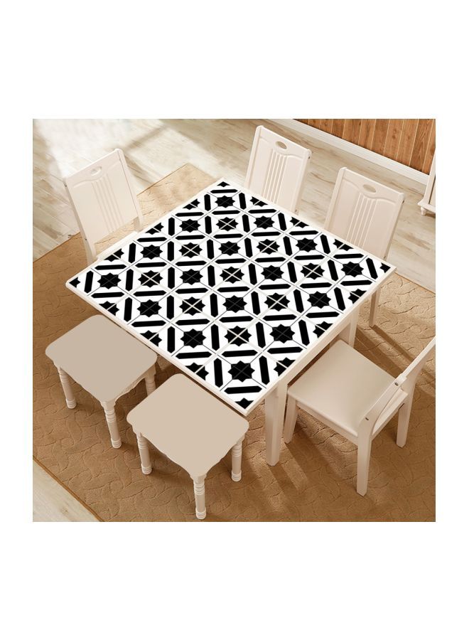 NIBEMINENT 10-Piece Self Adhesive Tile Sticker Set Black/White 16x16x0.9cm - Image 3