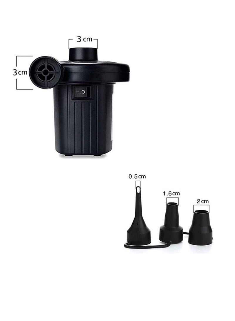 إكسفور مضخة الهواء الكهربائية ، مضخة الهواء المحمولة وتضخيمها مع 3 فوهات ، AC 220V / DC 12V ، مضخة تعويم البركة الكهربائية ، مضخة مرتبة الهواء مع محول السيارة للتخييم في الهواء الطلق. - Image 2