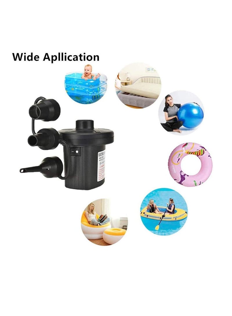 إكسفور مضخة الهواء الكهربائية ، مضخة الهواء المحمولة وتضخيمها مع 3 فوهات ، AC 220V / DC 12V ، مضخة تعويم البركة الكهربائية ، مضخة مرتبة الهواء مع محول السيارة للتخييم في الهواء الطلق. - Image 3