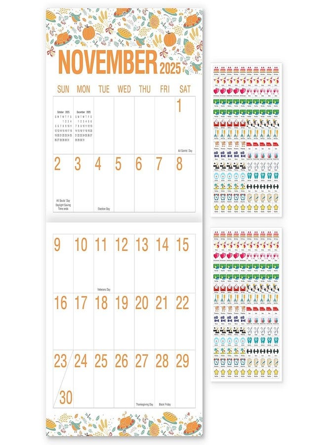SKYDUE Calendar 2026, Large Print Monthly Wall Calendar, Nov 2025 - Dec 2026 14-Month Big Grid Wall Calendar for Home Office 12" x 24"(Open) - Image 1