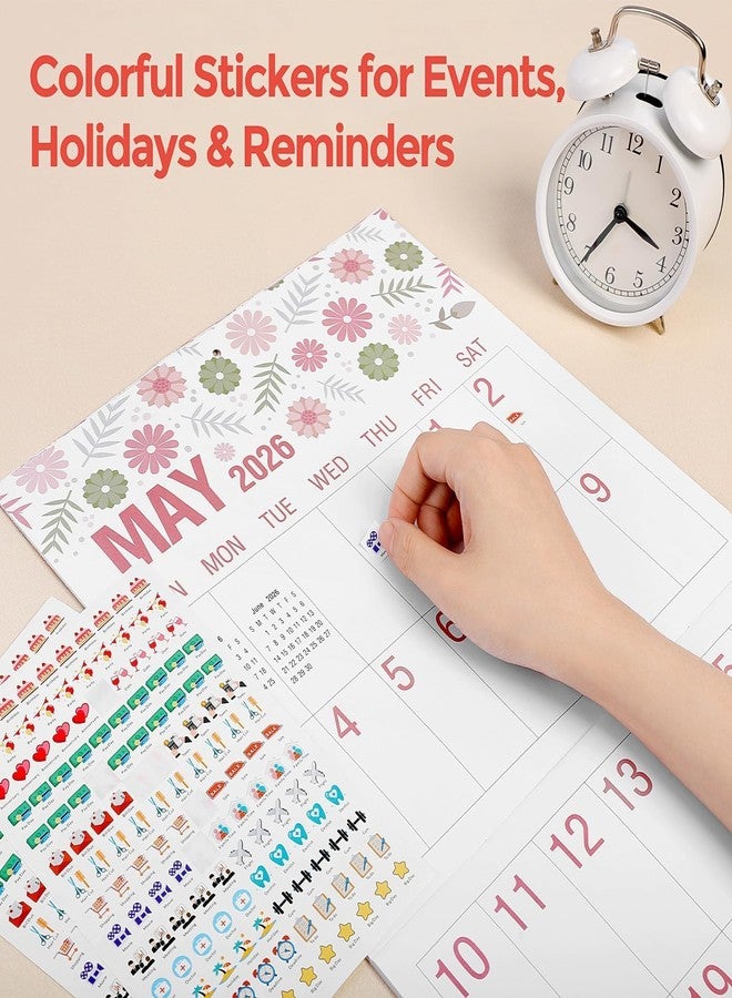 SKYDUE Calendar 2026, Large Print Monthly Wall Calendar, Nov 2025 - Dec 2026 14-Month Big Grid Wall Calendar for Home Office 12" x 24"(Open) - Image 2