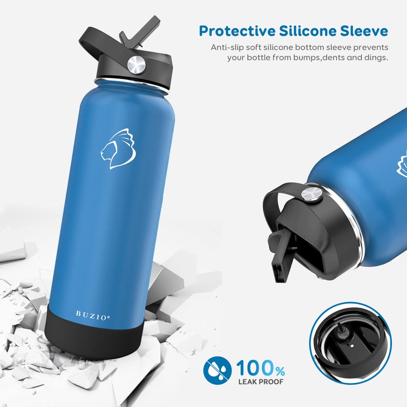 BUZIO BUZIO Wide Mouth Straw Lid and Protective Boot Combo Pack 32 40oz Water Bottle, Compatible with Most Sports Water Bottles, Plus 4 Straws and 2 Brushes.  - Image 4