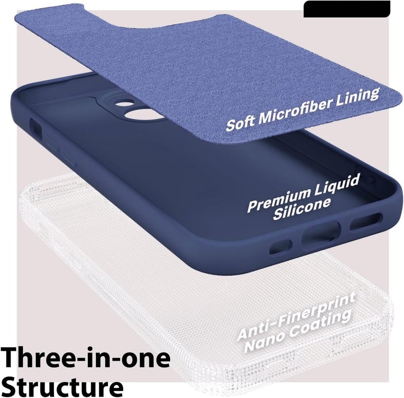 Silicon Soft Mobile Magic Camera Protection Case with Microfiber Lining For Apple iPhone 15 6.1 Inch (Navy) - Image 5