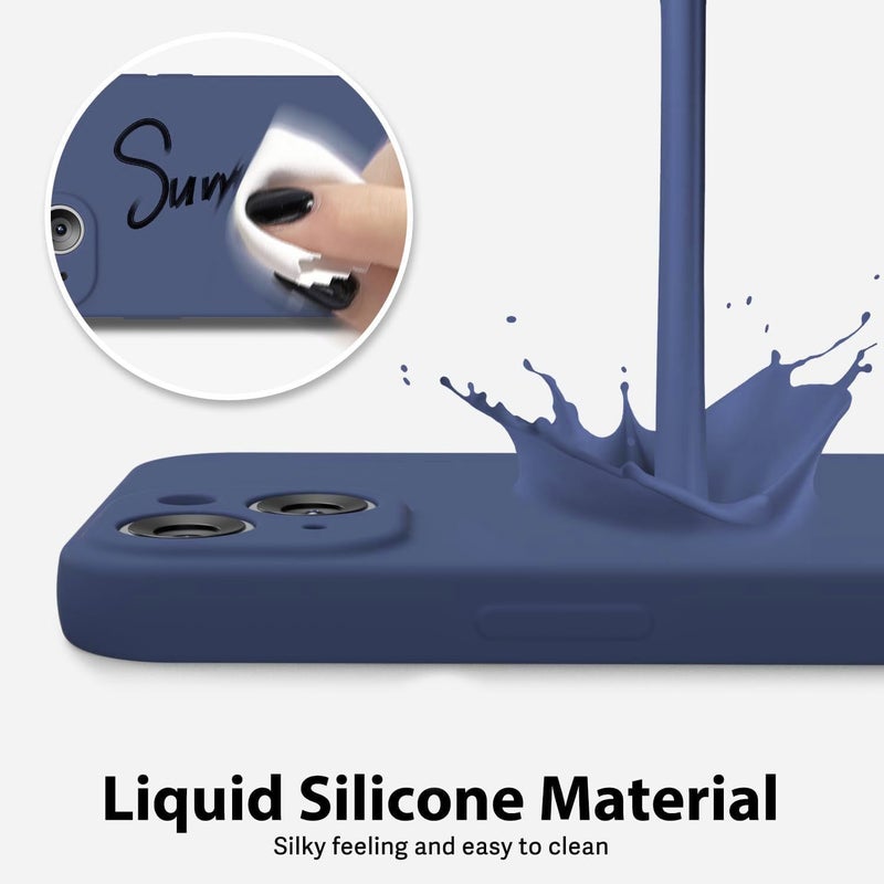 Silicon Soft Mobile Magic Camera Protection Case with Microfiber Lining For Apple iPhone 15 6.1 Inch (Navy) - Image 3